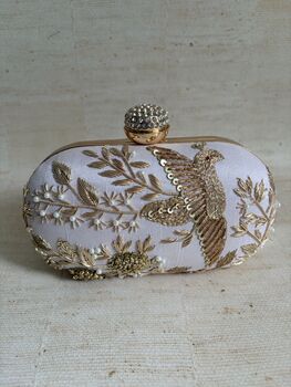 Pink Bird Oval Clutch Bag, 5 of 12