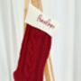 Personalised Embroidered Knitted Christmas Stocking, thumbnail 1 of 2
