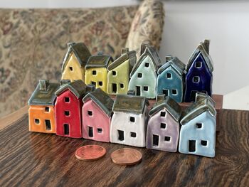 Pick Three Colorful Handcrafted Mini Ceramic Houses, 11 of 11