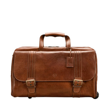 Luxury Leather Travel Bag With Wheels 'Dino Large', 4 of 12
