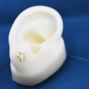 Opal Star Stud Earrings In Sterling Silver, 5 of 11