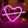 Cupid's Heart LED Neon Night Light, thumbnail 2 of 8