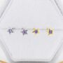 Tiny Amethyst Purple Cz Star Stud Earrings, thumbnail 5 of 11