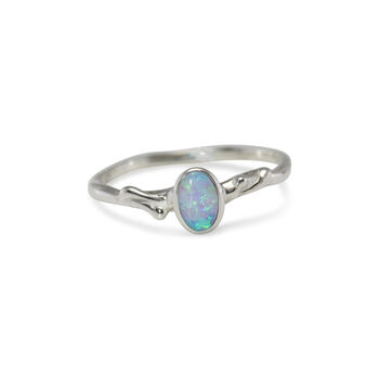 Dainty Silver Opal Ring, 9 of 9