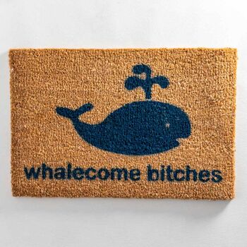 Whalecome Whale Blue Print Doormat, 2 of 4