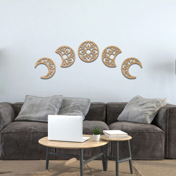 Mandala Moon Phases Wooden Wall Art Spiritual Decor, 7 of 10