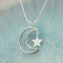 Personalised Secret Message Silver Moon Necklace, thumbnail 1 of 7