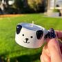 Ceramic Tea Light Holder With Dog Face, thumbnail 2 of 3
