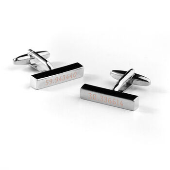 Personalised Special Coordinates Bar Cufflinks, 7 of 9