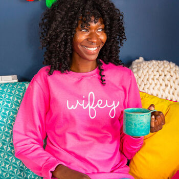 Wifey Hubby Couples Sweatshirt Jumper, 3 of 10