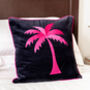 Velvet Palm Tree Cushion, thumbnail 1 of 3