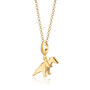 18ct Gold Origami T Rex Dinosaur Charm Necklace, thumbnail 2 of 6