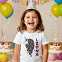 Personalised Unicorn Girls T Shirt With Rainbow Hair, thumbnail 1 of 2