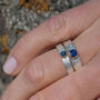 Sapphire September Birthstone Ring In Textured Sterling Silver And 9ct Gold, thumbnail 3 of 11