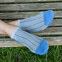 Pin Stripe Grey Luxury Crew And Trainer Men’s Socks, thumbnail 5 of 5