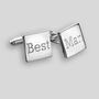 Personalised Square Silver Cufflinks, thumbnail 3 of 4