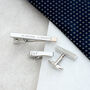 Personalised Silver And Rose Gold Plated Tie Pin And Cufflink Set, thumbnail 12 of 12