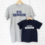 Big And Little 'Surname' Father And Child T Shirt Set, thumbnail 1 of 6