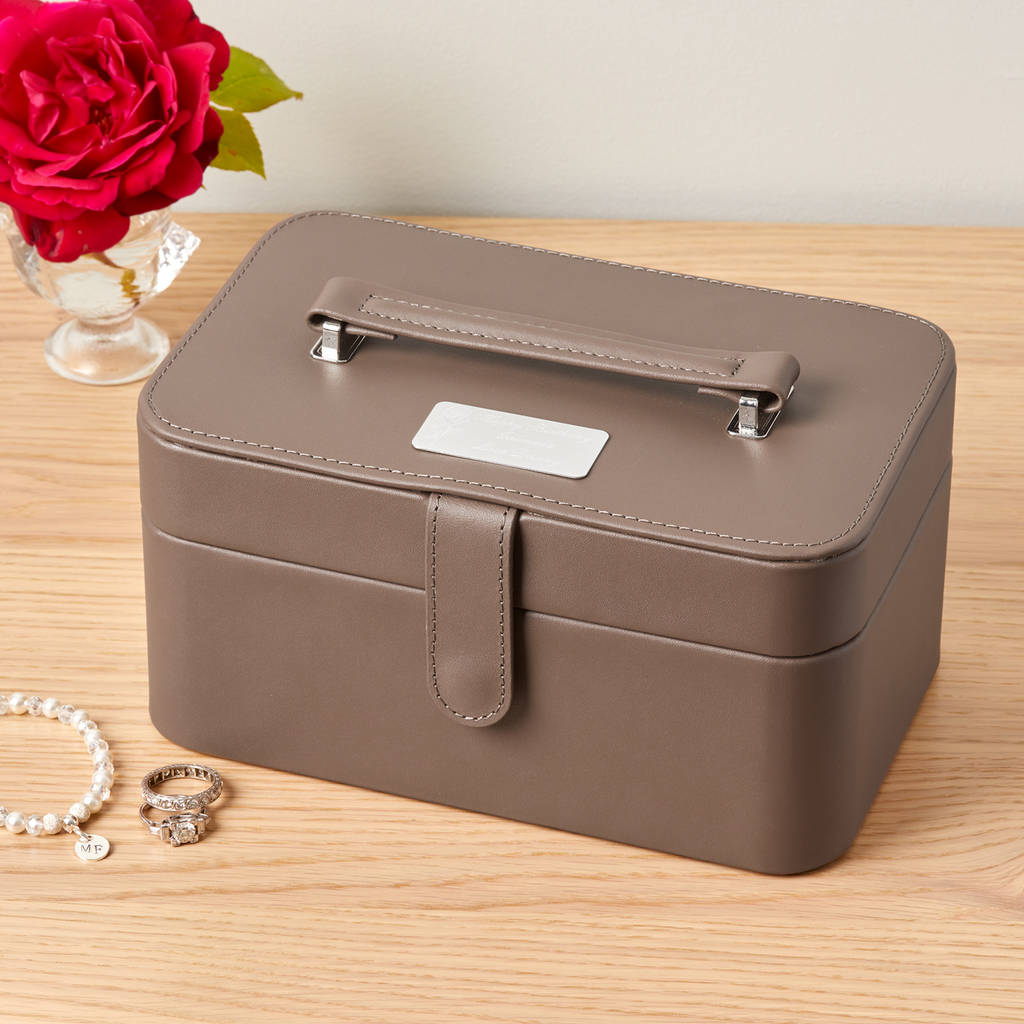 jewellery case in black, ivory or mink leather by babyfish