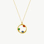 Tri Gem Harmony Gold Pendant Necklace, thumbnail 1 of 5