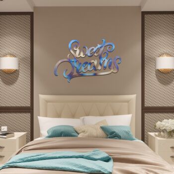 Sweet Dreams Art Modern Metal Bedroom Decor, 5 of 9