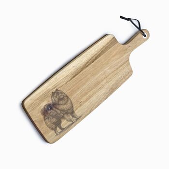 Personalised Keeshond Engraved Acacia Serving Board, 8 of 10