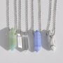 Sterling Silver Crystal Double Point Dainty Necklace Amazonite, Clear Quartz, Blue Lace Agate And White Howlite, thumbnail 1 of 7