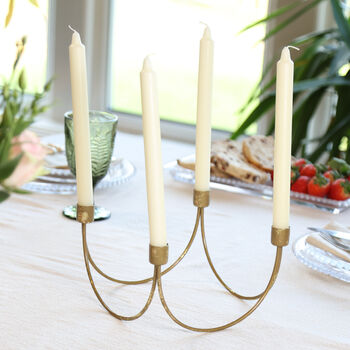 Gold Wave Four Section Candle Holder, 3 of 5