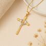 Personalised 9ct Yellow And White Gold Heart Cross Pendant, thumbnail 3 of 9