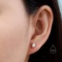 White Opal Droplet Stud Earrings In Sterling Silver, thumbnail 7 of 11