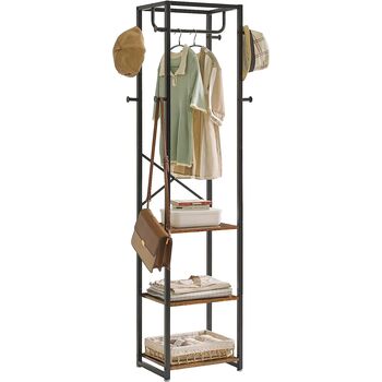 Coat Stand Coat Clothes Stand With Shelves And Hooks, 5 of 8