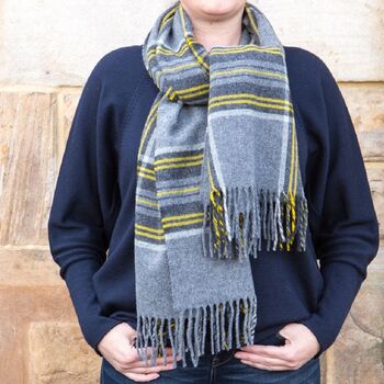 Merino Wool Check And Plain Extra Wide 70cm Scarves, 6 of 12