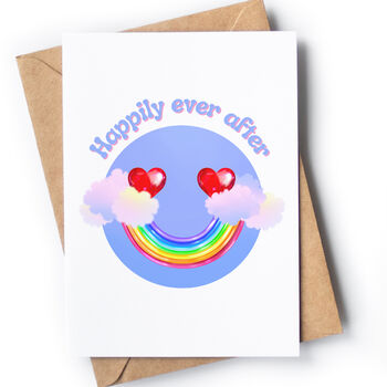 'Happily Ever After' Rainbow Smiley Face Card, 2 of 3