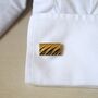 Gold Geometric Cufflinks 316 L Stainless Steel Minimal Design, thumbnail 1 of 6