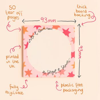 Memo Pad Write It Down Or Forget It Forever Pink Stars, 2 of 2