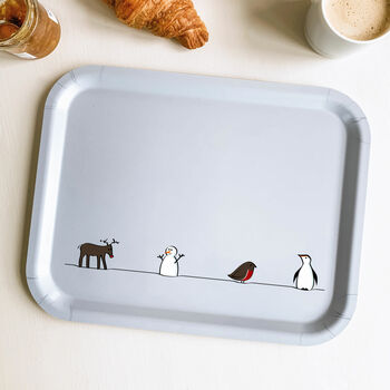Winter Collection Birch Wood Tray, 4 of 6