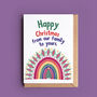 'From Our Family To Yours' Christmas Rainbow Card, thumbnail 1 of 2