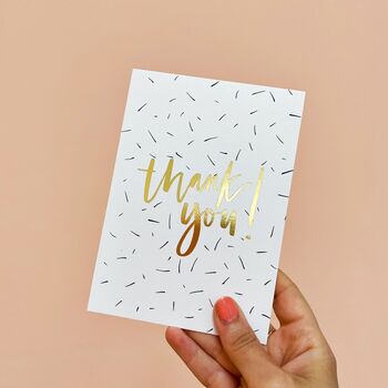 Thank You Calligraphy Card With Confetti Envelope, 5 of 5