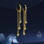 Sterling Silver Delicate Starburst Cascade Dangle Huggie Hoop Earrings, thumbnail 2 of 11