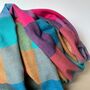 Super Soft Colour Block Scarf In Blue And Purple, thumbnail 4 of 5