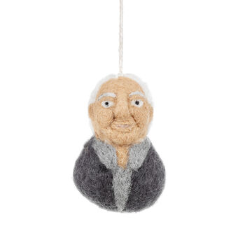 Handmade Felt Sir David Attenborough Decoration, 2 of 5