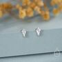 Rhombus Cz Flat Back Earrings In Sterling Silver, thumbnail 6 of 11