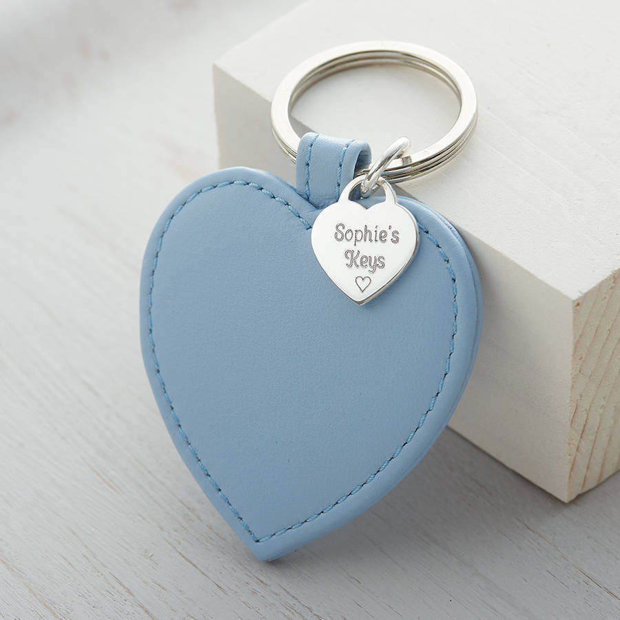 personalised emoji silver heart and leather keyring by hurleyburley ...