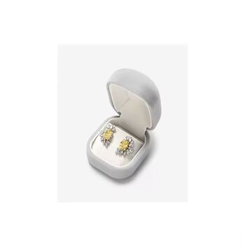 Monaco D’or Grey Velvet Blossom Ombré Curve Travel Jewellery Box, 2 of 4