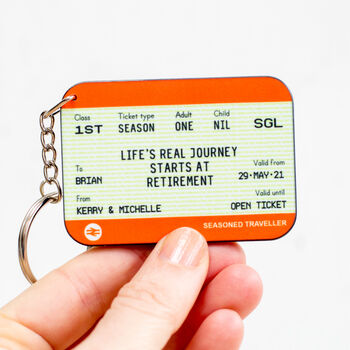 Personalised Train Ticket Retirement Keyring, 2 of 7