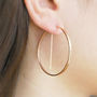 Rose Gold Plated Geometric Round Hoop Earrings, thumbnail 1 of 3