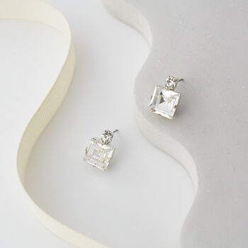 Swarovski Crystal Chunky Square Earrings, 3 of 3