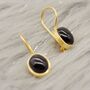Black Onyx Gold Plated Sterling Silver Drop Earrings, thumbnail 4 of 6