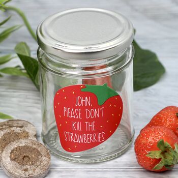 Personalised 'Don't Kill Me' Strawberry Jar Grow Kit, 9 of 11