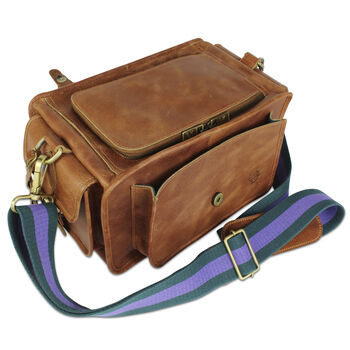 'Emerson' Traditional Leather Camera Bag In Tan, 8 of 12